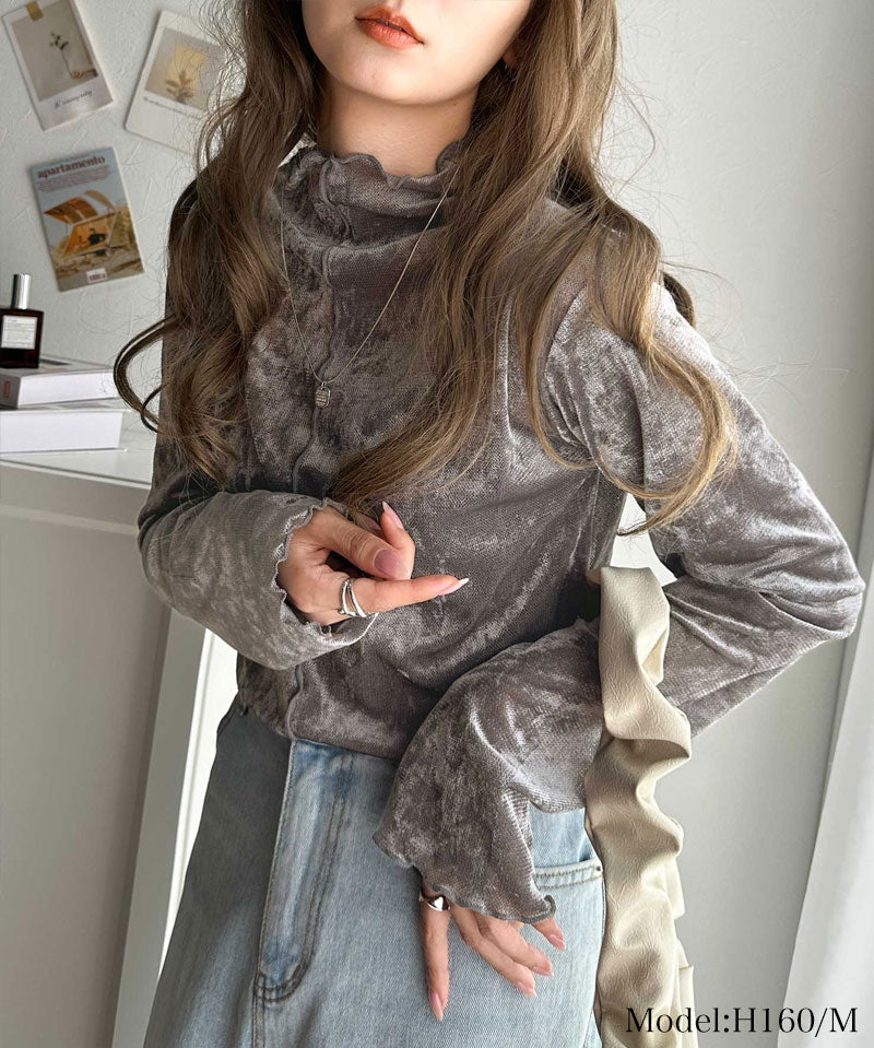 🇯🇵絨面ruffle打底top