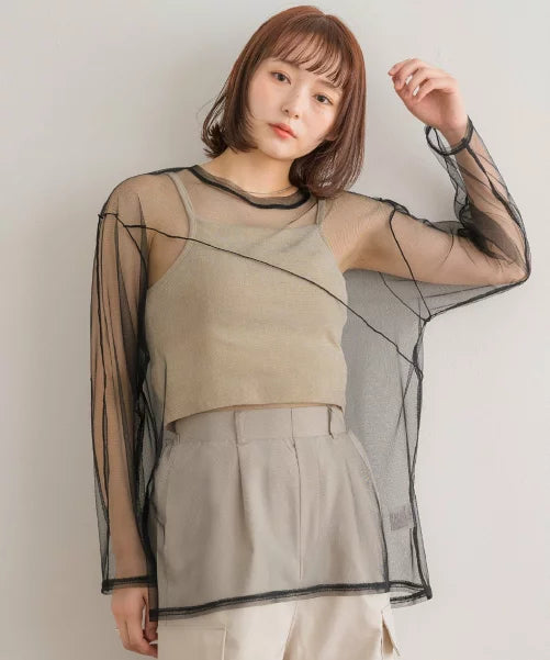 🇯🇵透明薄紗oversize Tee