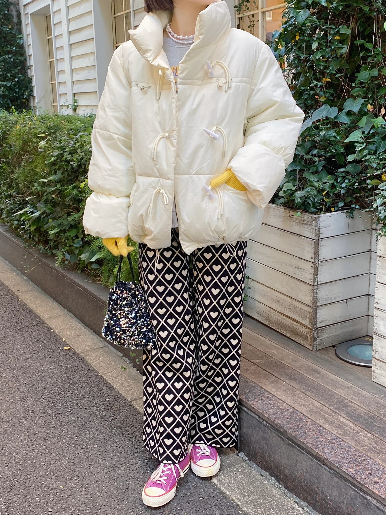 🇯🇵💕菱格心心針織褲