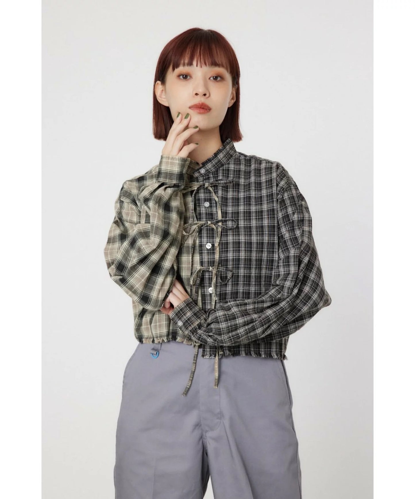 🇯🇵🎀拼布蝴蝶結短版恤衫