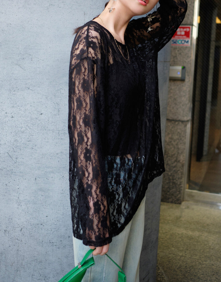 🇯🇵Lace Oversize長袖 Top