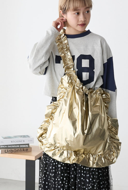 🇯🇵Metal色Ruffle邊2ways bag