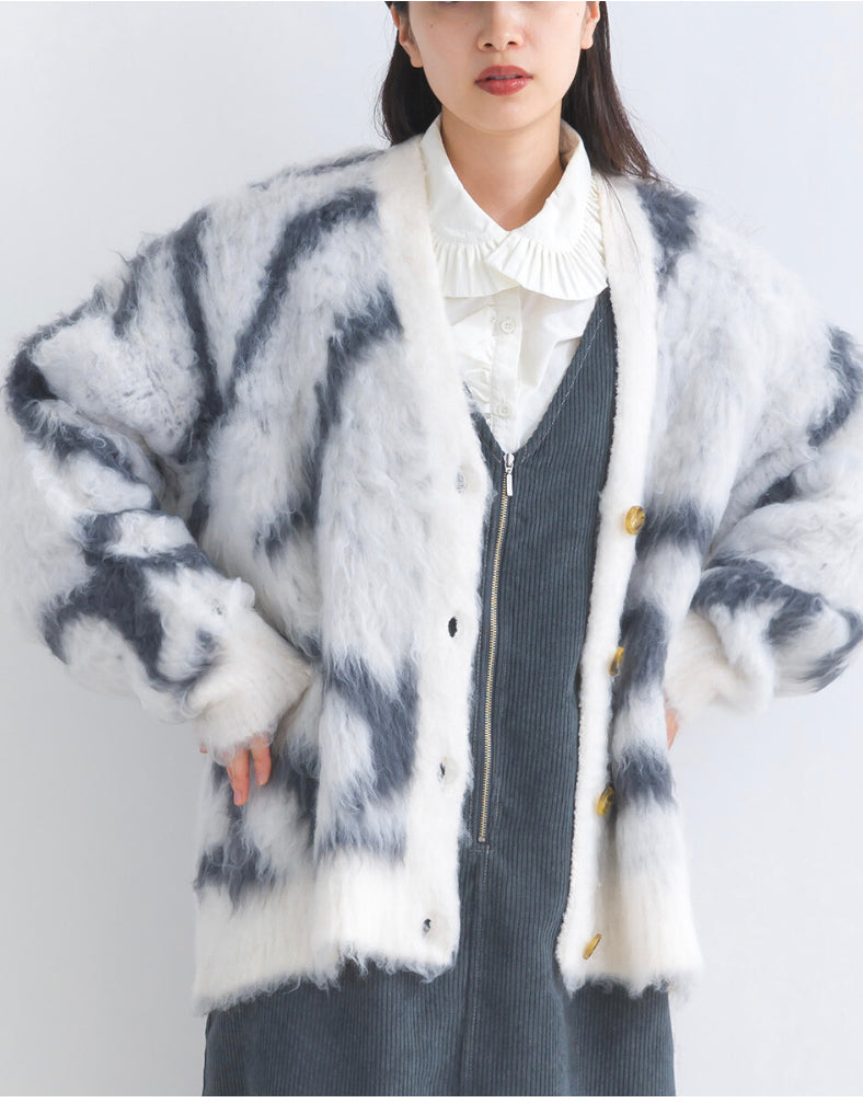 🇯🇵 混色毛茸茸V領外套