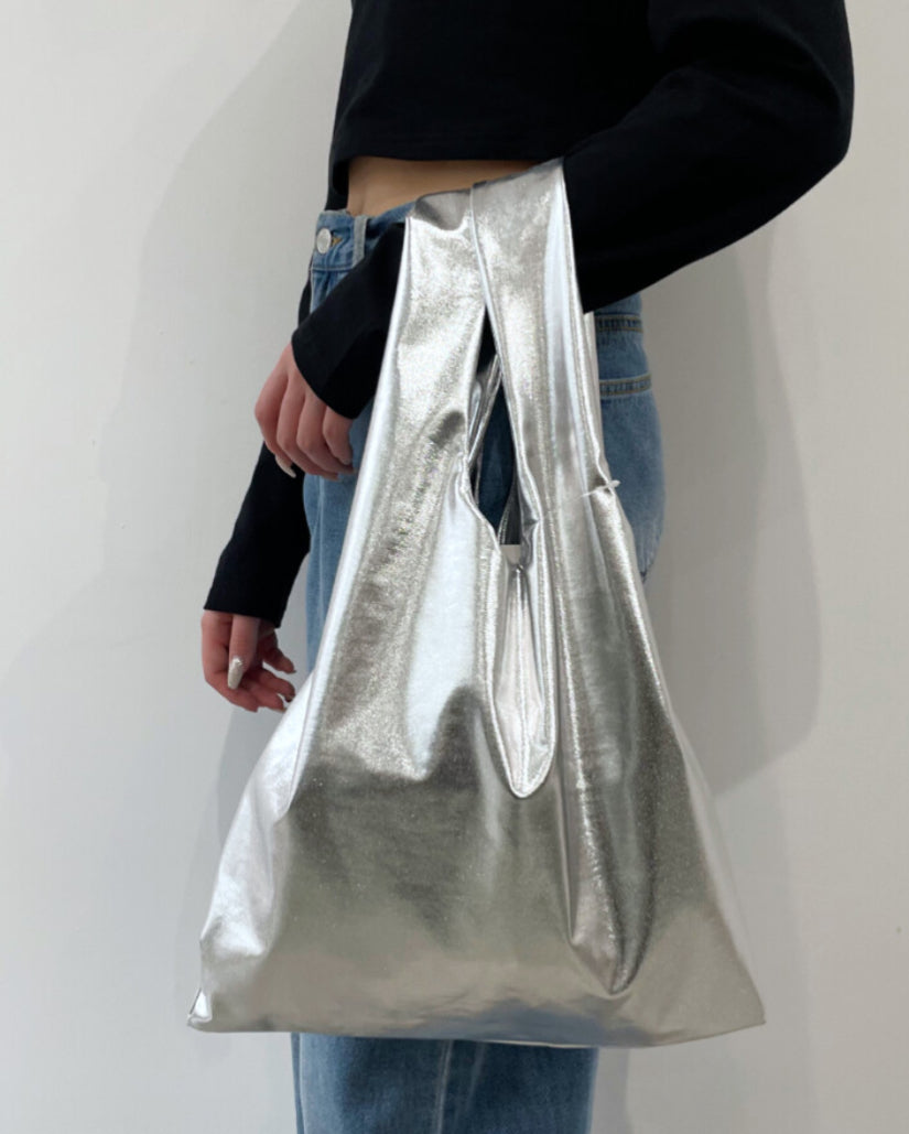 🇯🇵 銀色metal面tote bag