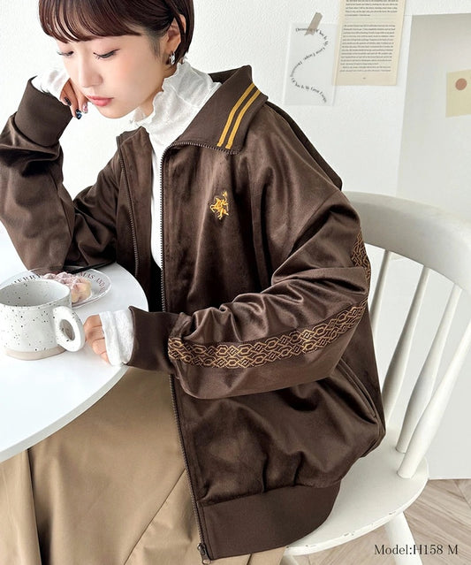 🇯🇵絲絨刺繡運動邊外套