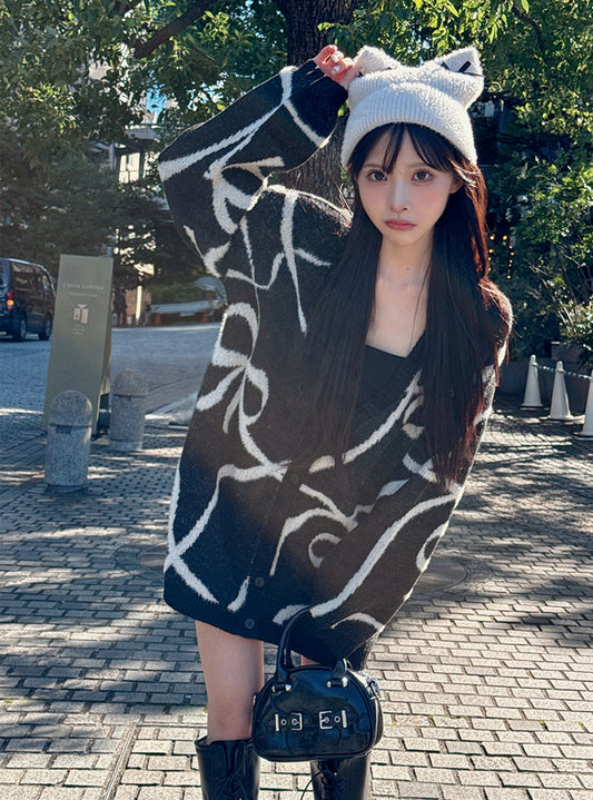 🇯🇵蝴蝶結幾何針織外套
