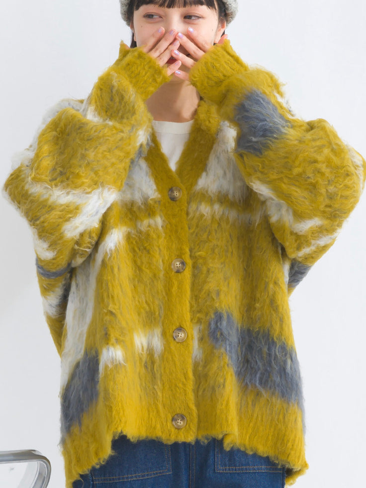 🇯🇵 混色毛茸茸V領外套