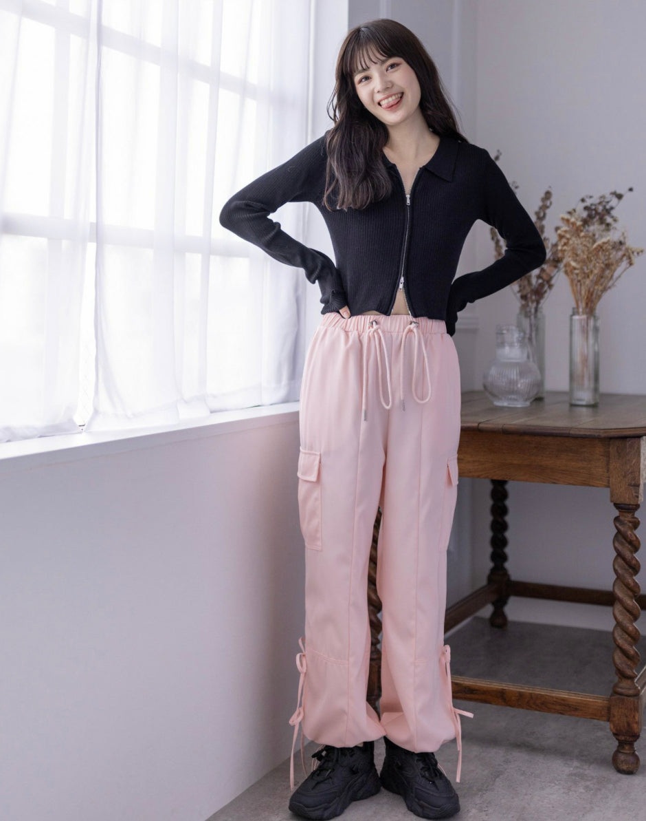 🇯🇵≪秋季先行≫下襬側蝴蝶結工裝褲
