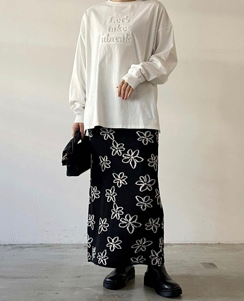 🇯🇵花花針織半長裙