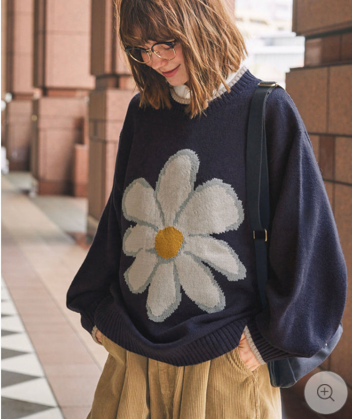 🇯🇵🤎花提花針織套頭冷衫