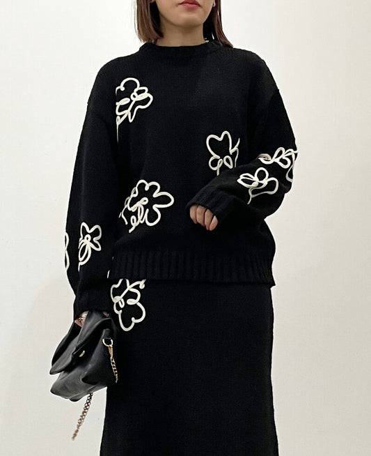 🇯🇵不規則花花線條冷衫