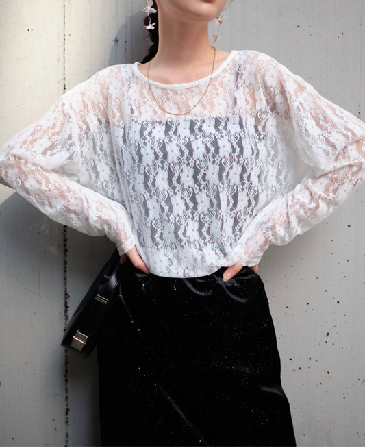 🇯🇵Lace Oversize長袖 Top