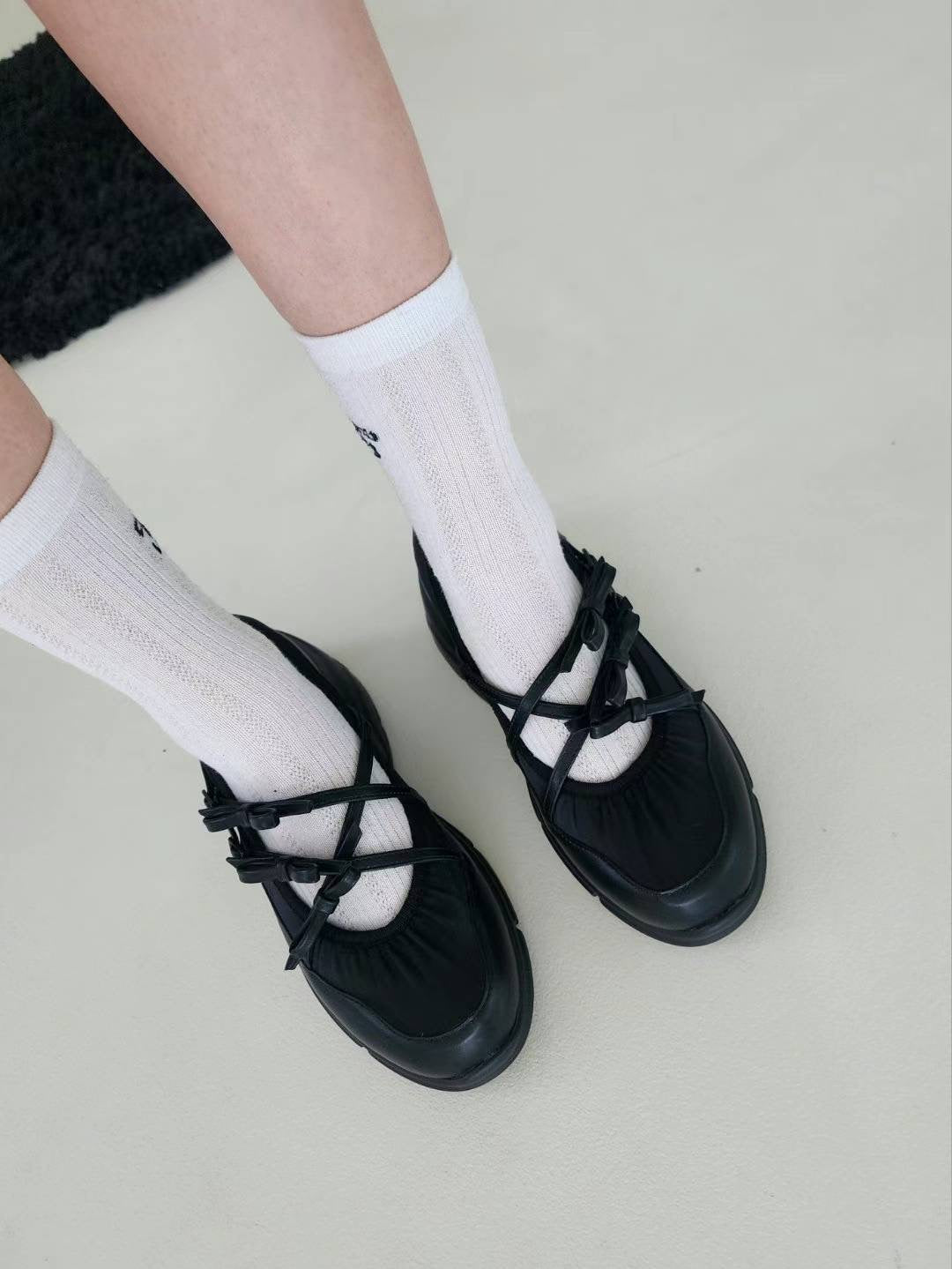 🖤🇰🇷KR蝴蝶結厚底ballet shoes