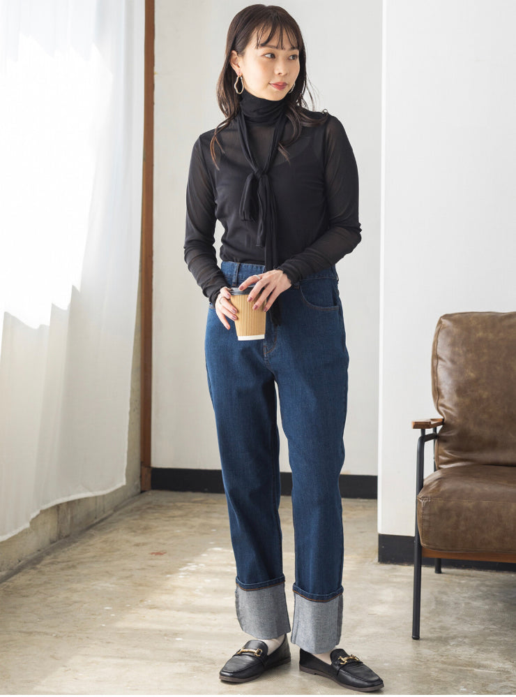🇯🇵jp collar薄紗top set