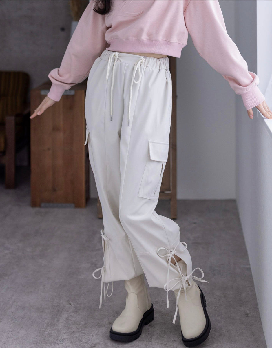 🇯🇵≪秋季先行≫下襬側蝴蝶結工裝褲