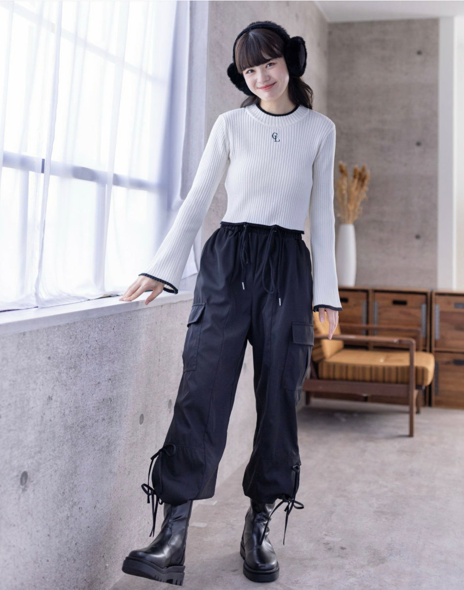 🇯🇵≪秋季先行≫下襬側蝴蝶結工裝褲