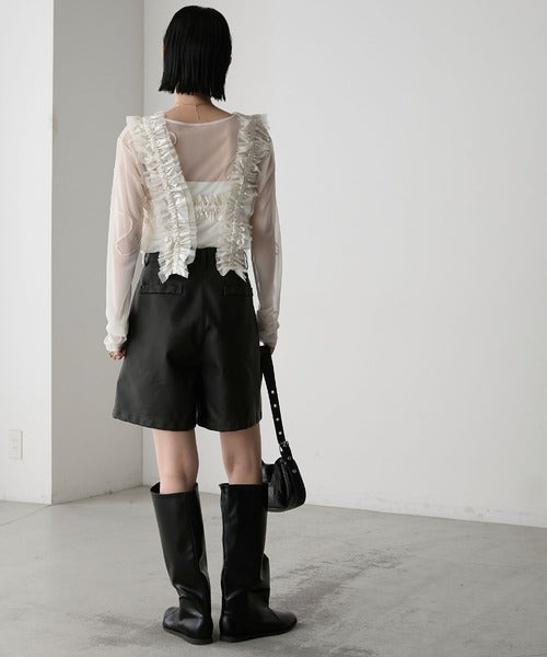 🇯🇵Metal colour ruffle vest