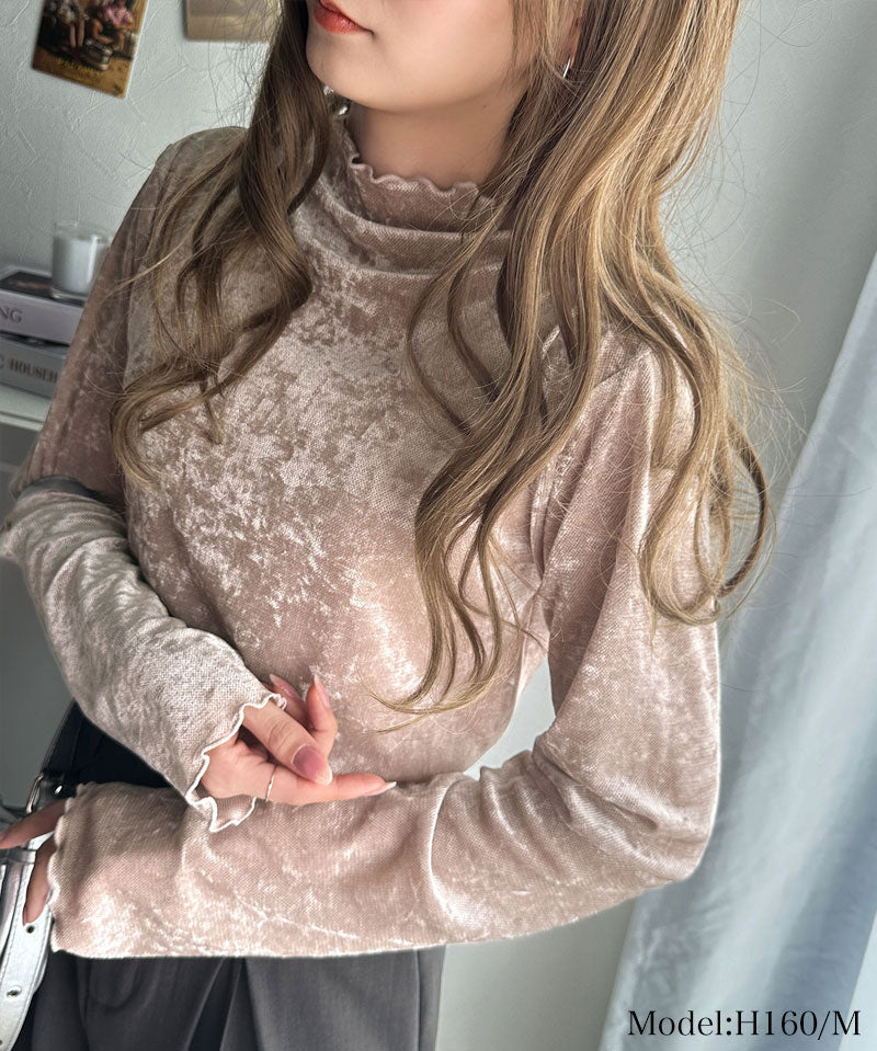 🇯🇵絨面ruffle打底top