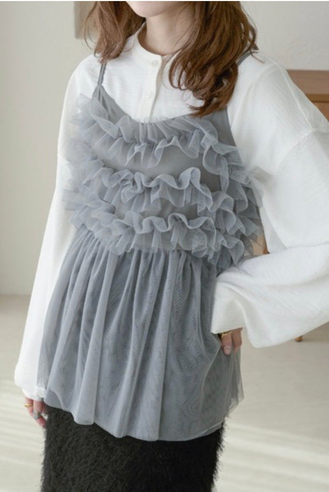 🇯🇵2ways皺皺薄紗vest