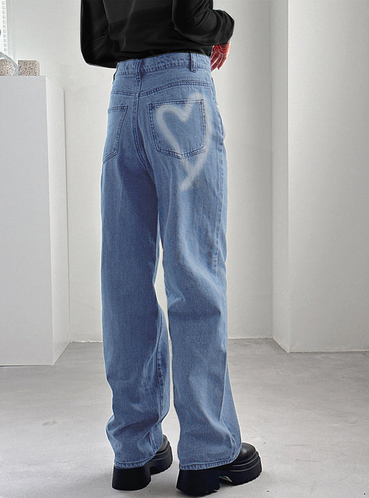 🇯🇵心心塗鴉牛仔褲