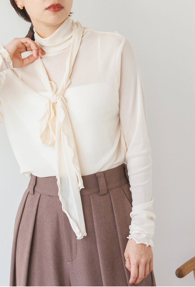 🇯🇵jp collar薄紗top set