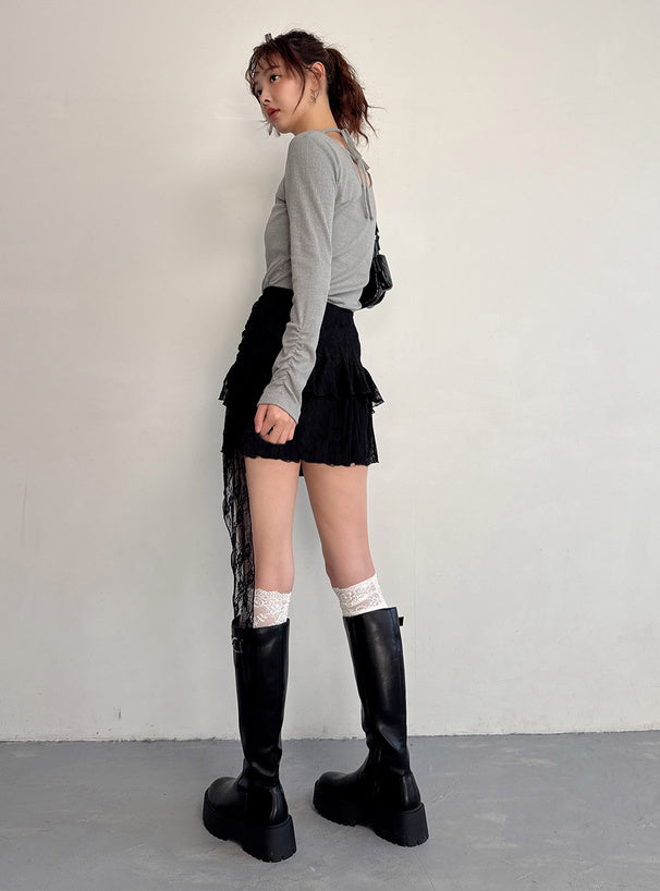 🇯🇵🖤Lace質地不規則短裙