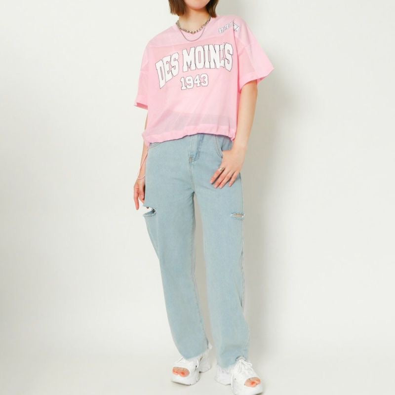 🇯🇵網網字母抽繩tee