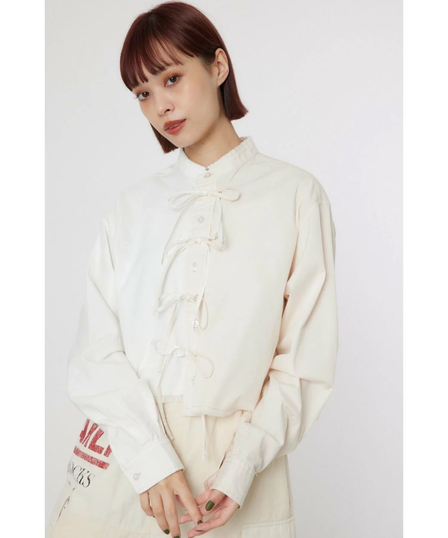 🇯🇵🎀拼布蝴蝶結短版恤衫