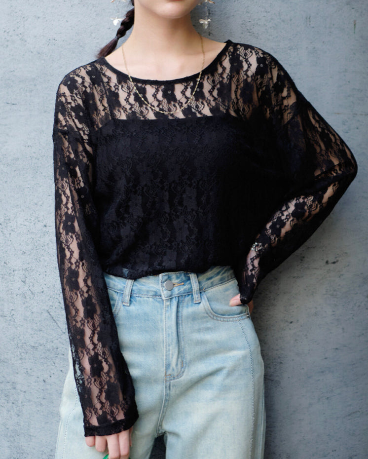 🇯🇵Lace Oversize長袖 Top