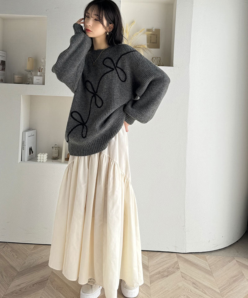 🇯🇵🎀刺繡絲帶針織top
