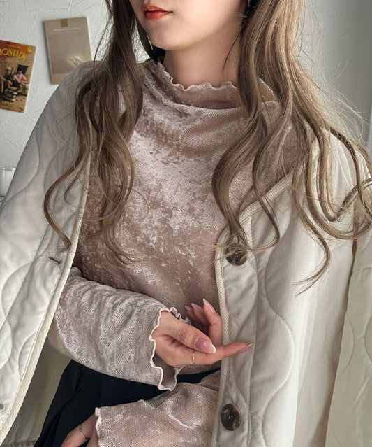 🇯🇵絨面ruffle打底top