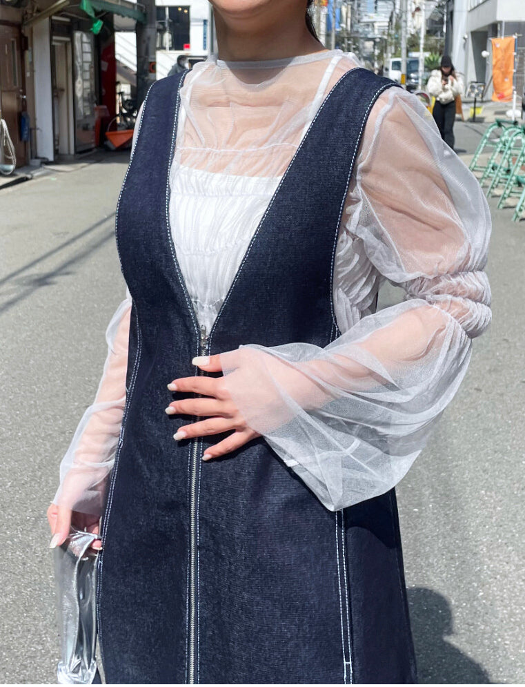 🇯🇵薄紗皺皺上衣