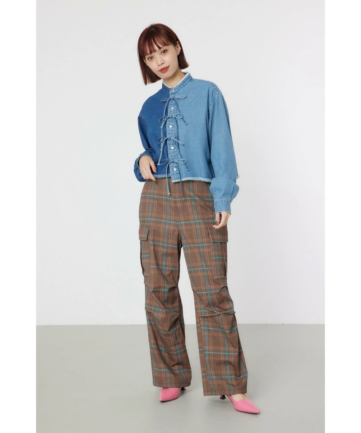🇯🇵🎀拼布蝴蝶結短版恤衫