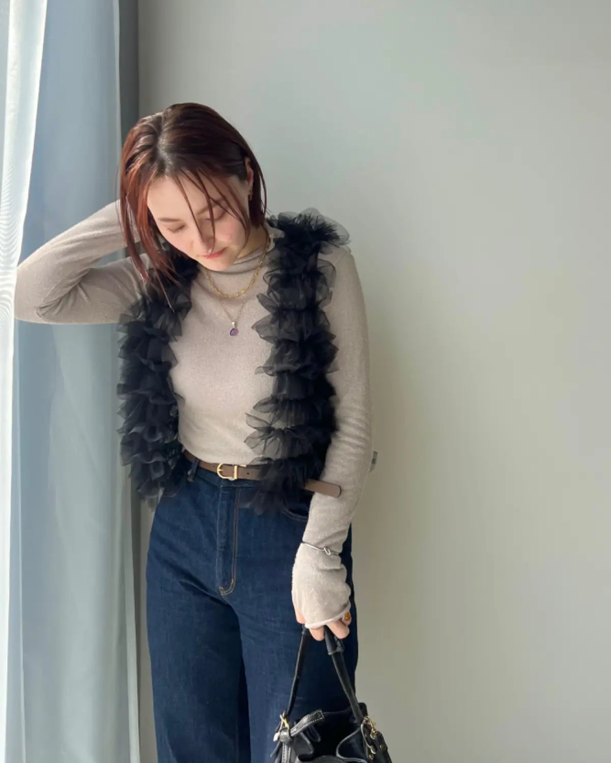 🇯🇵Ruffle薄紗 volume vest
