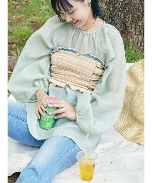 🇯🇵SF混色間條￼tube top