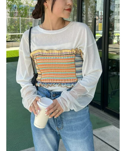 🇯🇵SF混色間條￼tube top