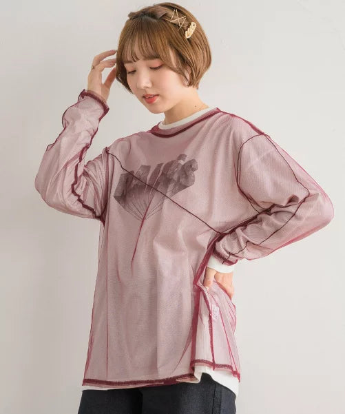 🇯🇵透明薄紗oversize Tee
