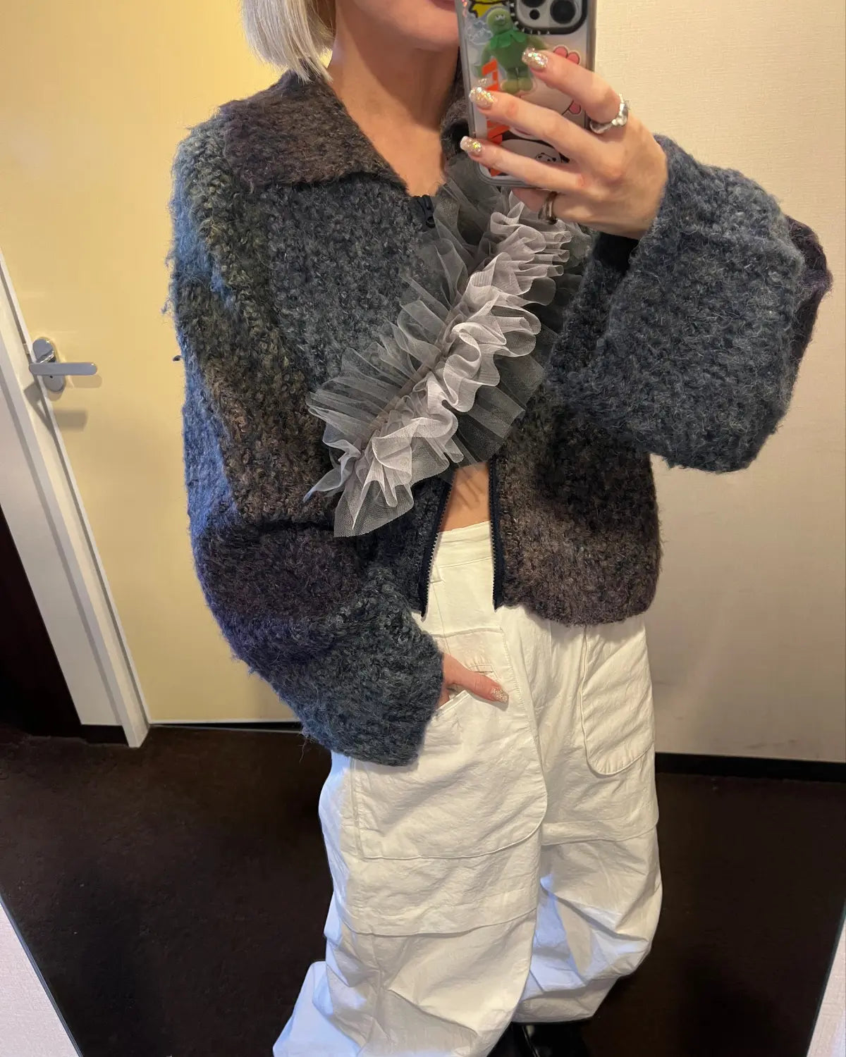 🇯🇵拼色ruffle假領